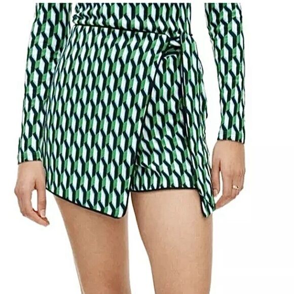 Diane Von Furstenberg DVF For Target Plus Sz 2X Mini Skort Faux Wrap Green Geo